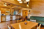 White Pine Cabin kitchen/living room area